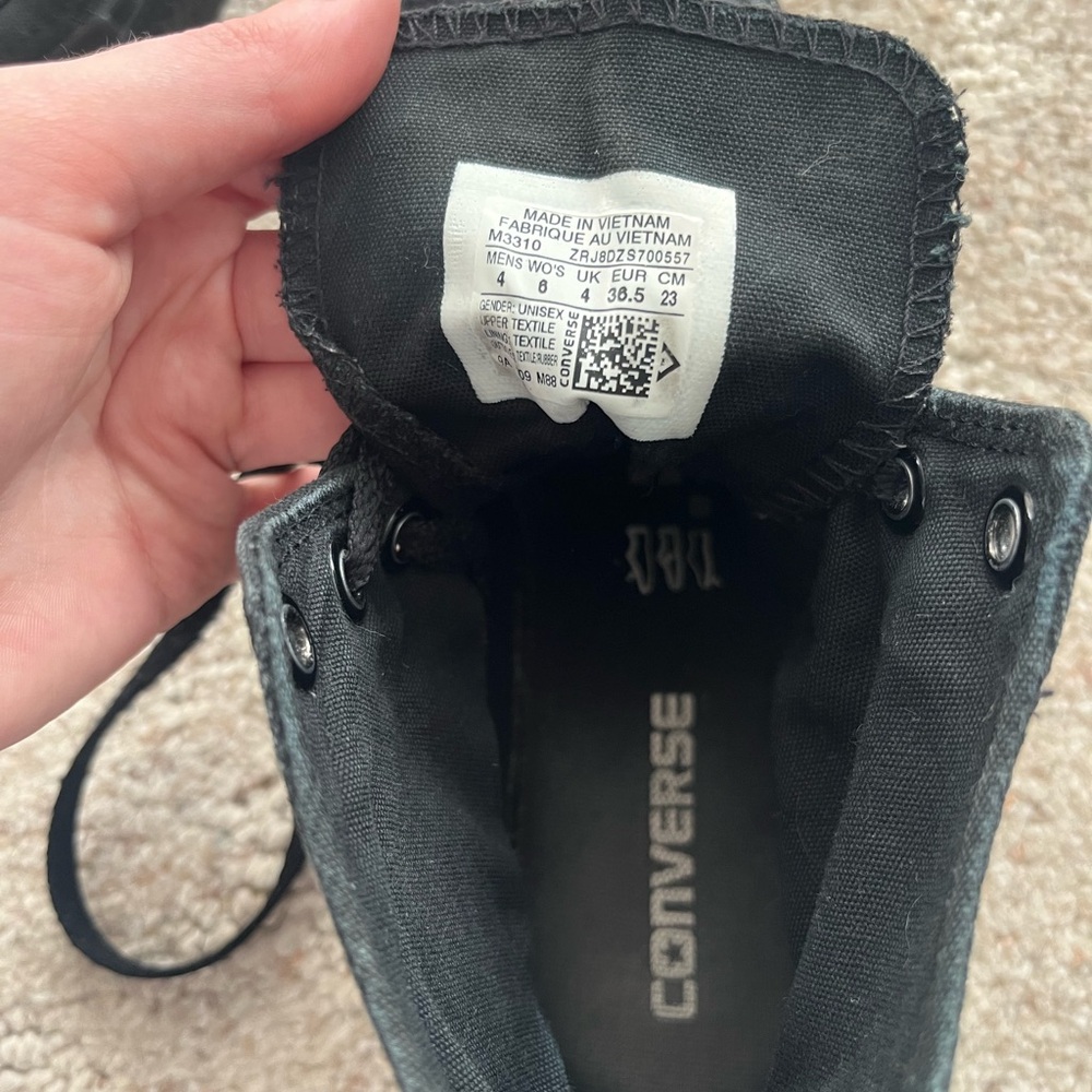 Solid Black Converse High-Tops - image 5